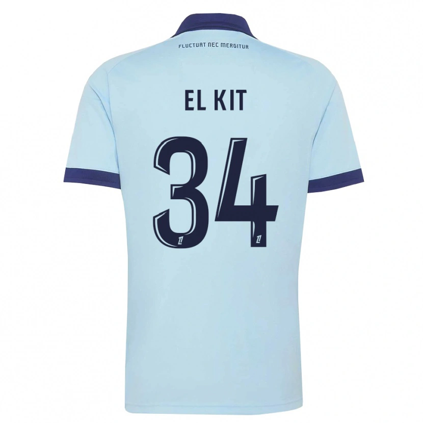 Danxen Bambino Maglia Kamil El Kit #34 Blu Fiordaliso Nero Kit Gara Away 2026/27 Maglietta