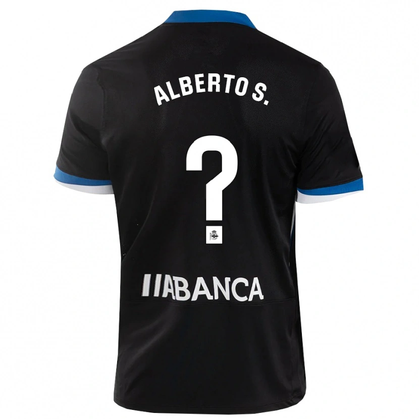 Danxen Bambino Maglia Alberto Sánchez #0 Nero Blu Bianco Kit Gara Away 2026/27 Maglietta