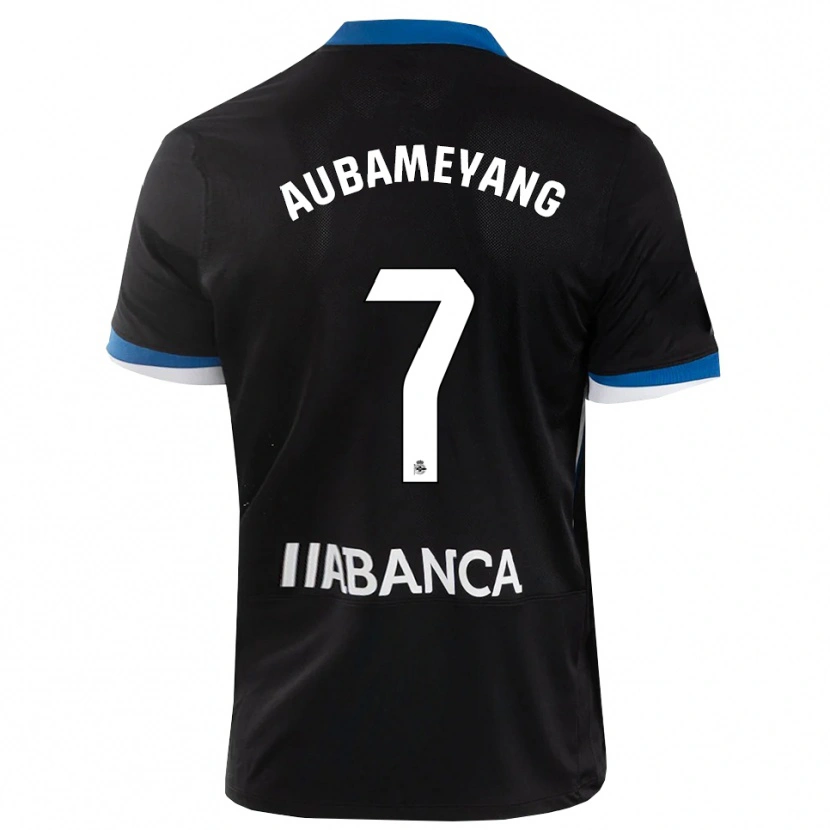 Danxen Bambino Maglia Pierre-Emerick Aubameyang #7 Nero Blu Bianco Kit Gara Away 2026/27 Maglietta
