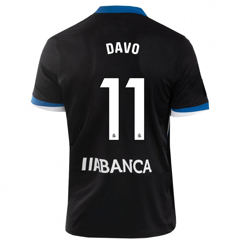 Danxen Bambino Maglia Davo #11 Nero Blu Bianco Kit Gara Away 2026/27 Maglietta