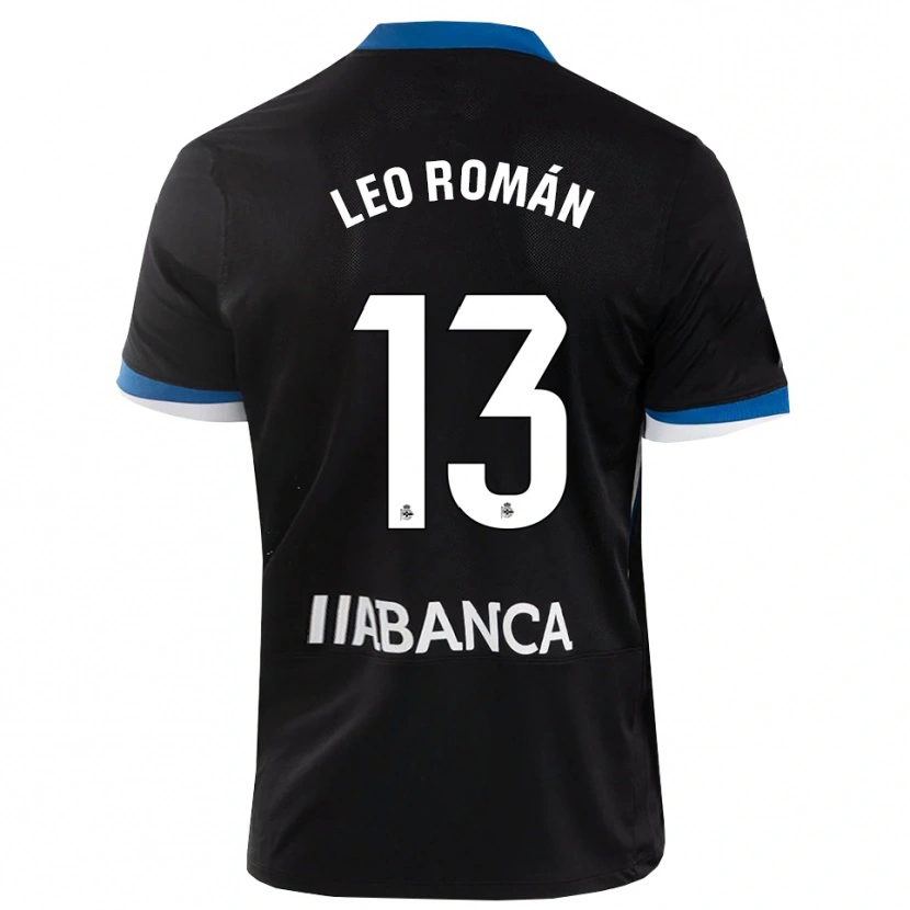 Danxen Bambino Maglia Leo Román #13 Nero Blu Bianco Kit Gara Away 2026/27 Maglietta