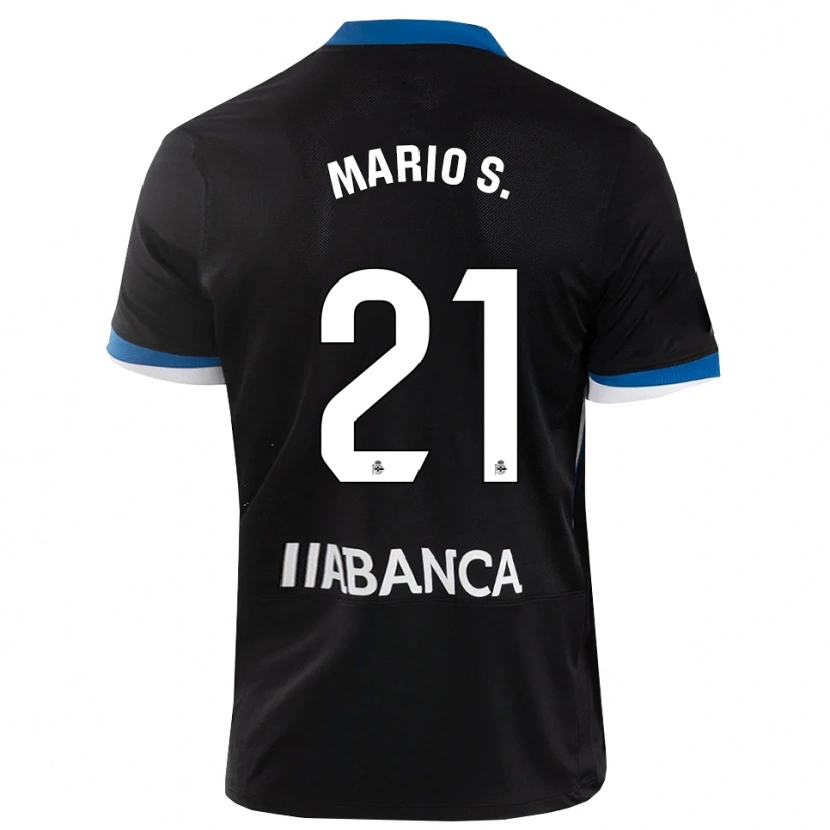 Danxen Bambino Maglia Mario Soriano #21 Nero Blu Bianco Kit Gara Away 2026/27 Maglietta