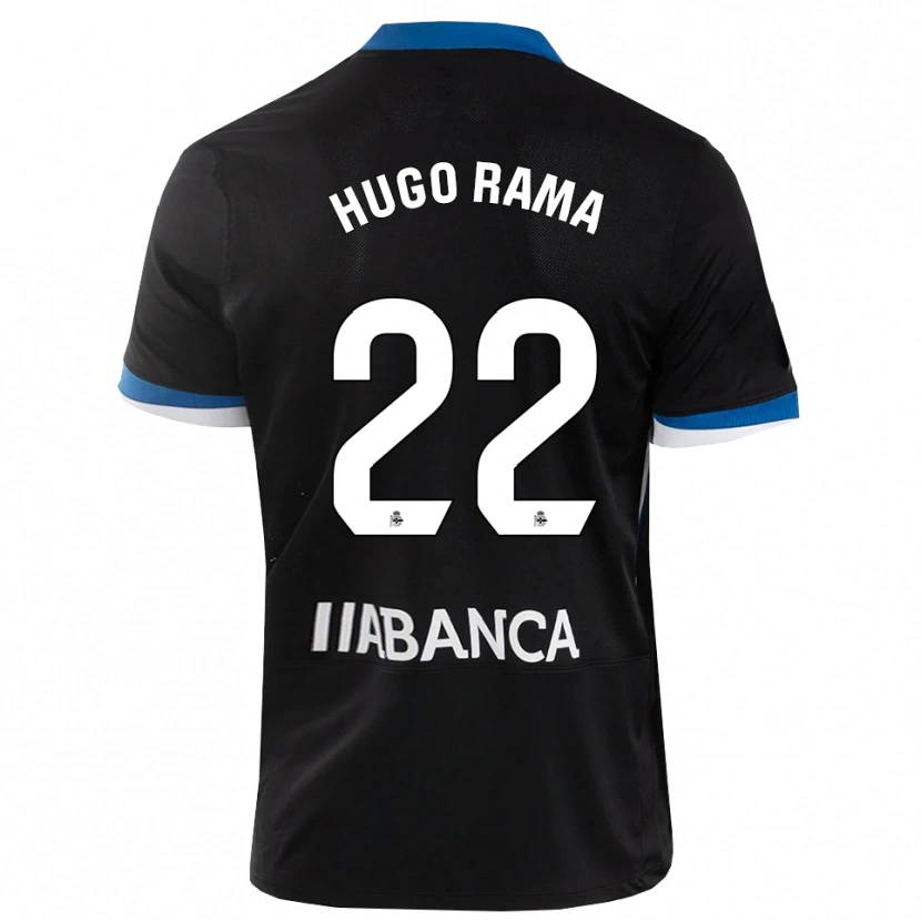 Danxen Bambino Maglia Hugo Rama #22 Nero Blu Bianco Kit Gara Away 2026/27 Maglietta