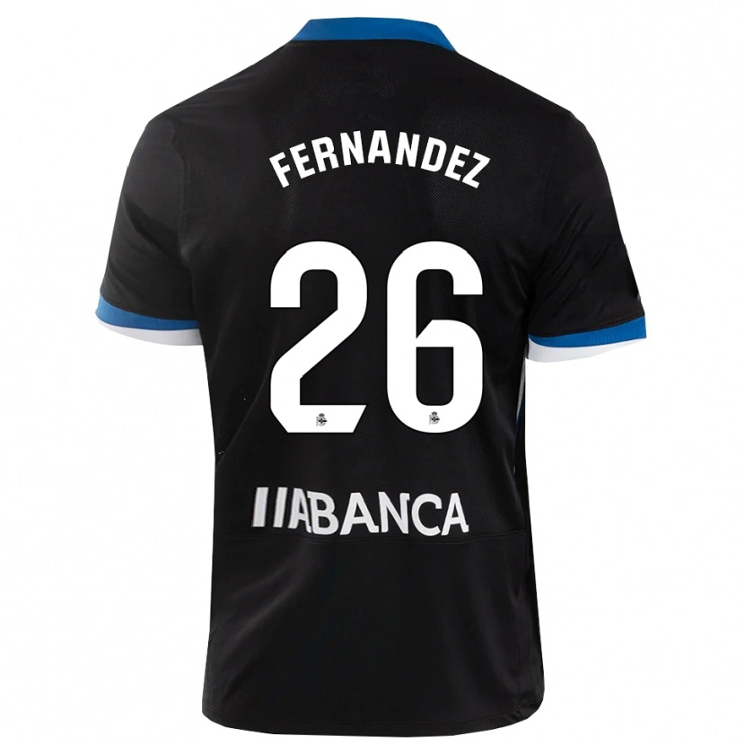 Danxen Bambino Maglia Samu Fernández #26 Nero Blu Bianco Kit Gara Away 2026/27 Maglietta