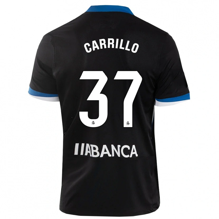 Danxen Bambino Maglia Noé Carrillo #37 Nero Blu Bianco Kit Gara Away 2026/27 Maglietta