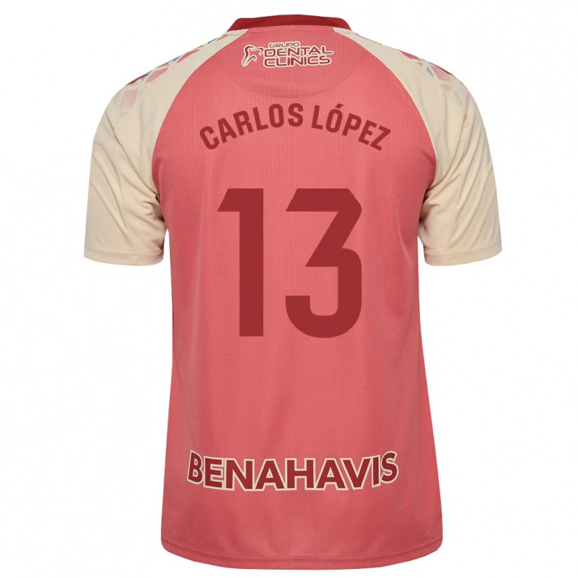 Danxen Bambino Maglia Carlos López #13 Rosa Chiaro Rosso Blu Kit Gara Away 2026/27 Maglietta
