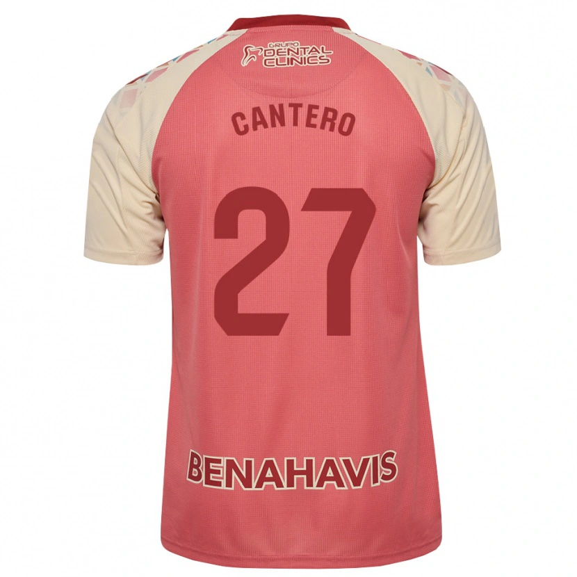 Danxen Bambino Maglia Cris Cantero #27 Rosa Chiaro Rosso Blu Kit Gara Away 2026/27 Maglietta