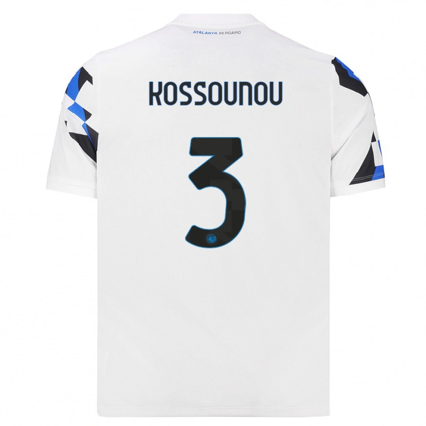 Danxen Bambino Maglia Odilon Kossounou #3 Bianco Rosso Blu Kit Gara Away 2026/27 Maglietta