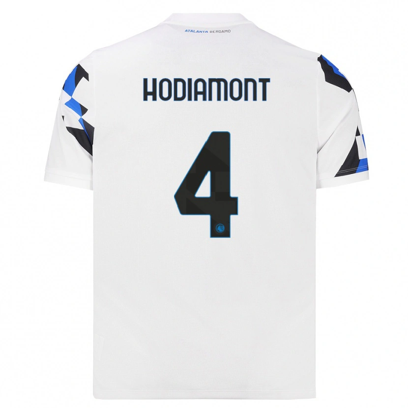 Danxen Bambino Maglia Lyam Hodiamont #4 Bianco Rosso Blu Kit Gara Away 2026/27 Maglietta