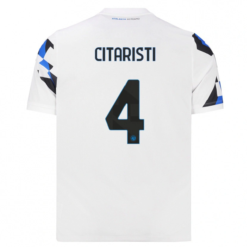 Danxen Bambino Maglia Christian Citaristi #4 Bianco Rosso Blu Kit Gara Away 2026/27 Maglietta