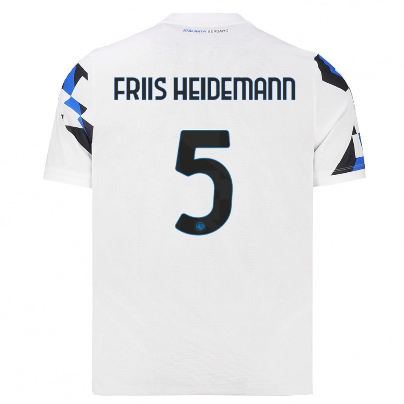 Danxen Bambino Maglia Lukas Friis Heidemann #5 Bianco Rosso Blu Kit Gara Away 2026/27 Maglietta
