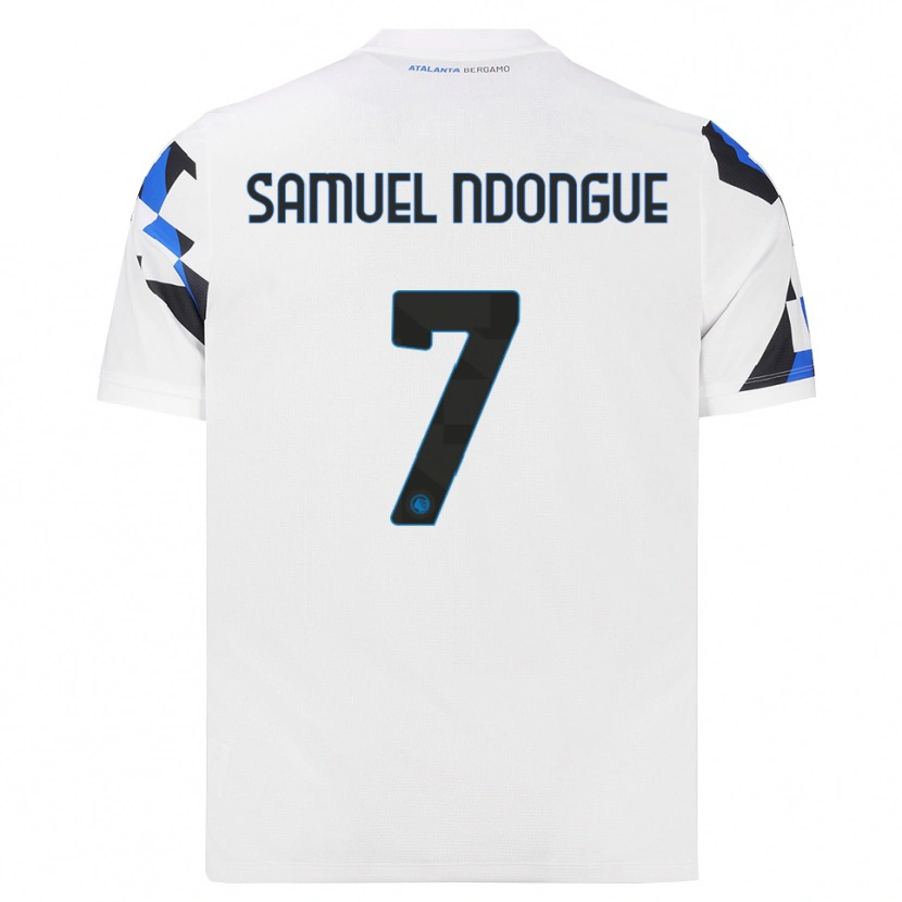 Danxen Bambino Maglia Frederick Ndongue #7 Bianco Rosso Blu Kit Gara Away 2026/27 Maglietta