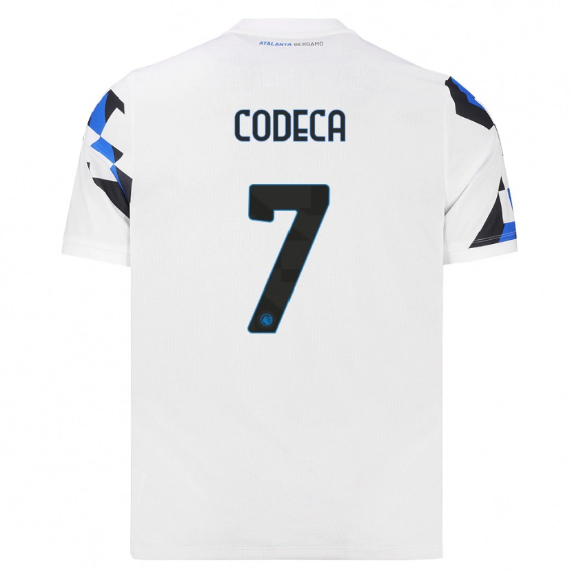 Danxen Bambino Maglia Bianca Codeca #7 Bianco Rosso Blu Kit Gara Away 2026/27 Maglietta