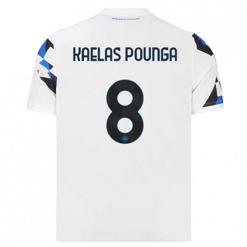 Danxen Bambino Maglia Digne Kaelas Pounga #8 Bianco Rosso Blu Kit Gara Away 2026/27 Maglietta