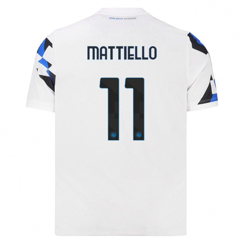 Danxen Bambino Maglia Federico Mattiello #11 Bianco Rosso Blu Kit Gara Away 2026/27 Maglietta