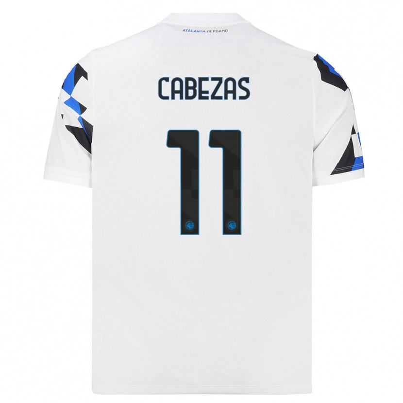 Danxen Bambino Maglia Bryan Cabezas #11 Bianco Rosso Blu Kit Gara Away 2026/27 Maglietta