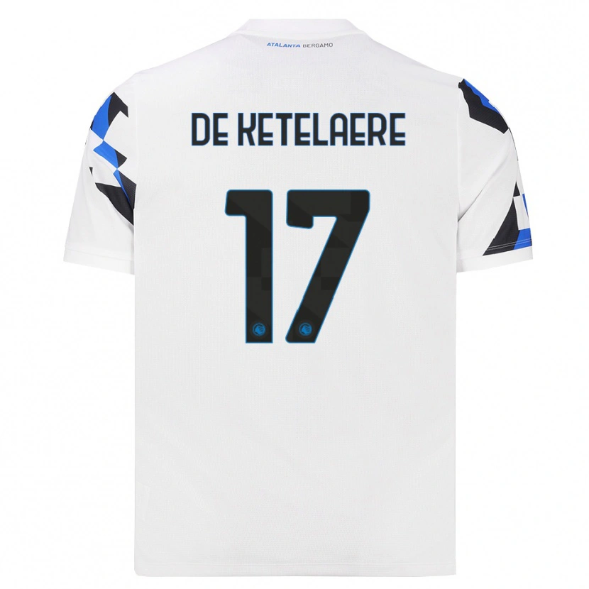 Danxen Bambino Maglia Charles De Ketelaere #17 Bianco Rosso Blu Kit Gara Away 2026/27 Maglietta