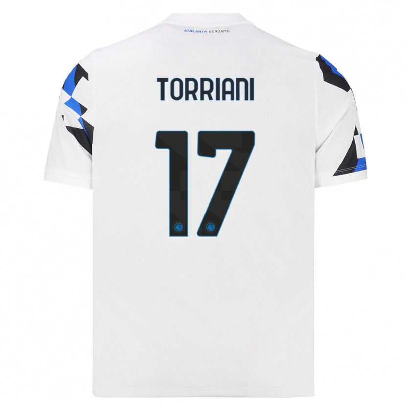Danxen Bambino Maglia Andrea Torriani #17 Bianco Rosso Blu Kit Gara Away 2026/27 Maglietta