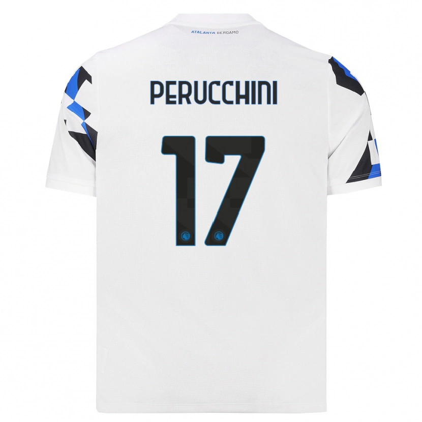 Danxen Bambino Maglia Simone Perucchini #17 Bianco Rosso Blu Kit Gara Away 2026/27 Maglietta