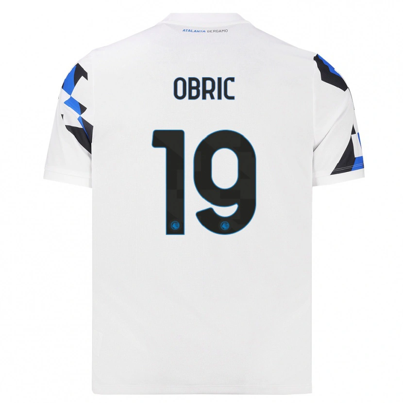 Danxen Bambino Maglia Relja Obric #19 Bianco Rosso Blu Kit Gara Away 2026/27 Maglietta
