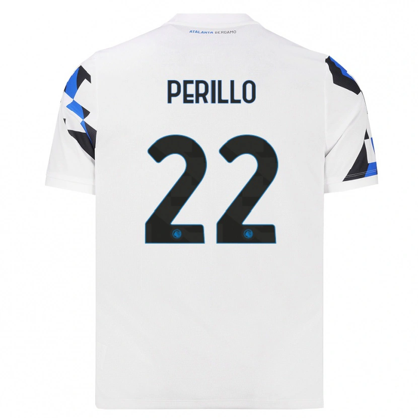 Danxen Bambino Maglia Diego Perillo #22 Bianco Rosso Blu Kit Gara Away 2026/27 Maglietta