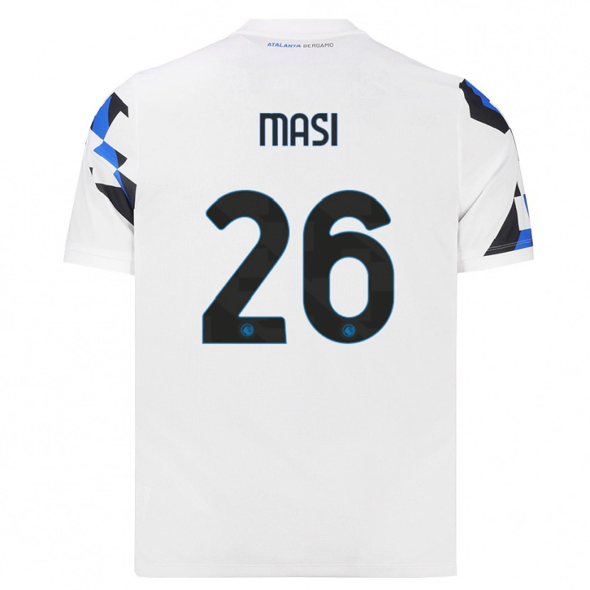 Danxen Bambino Maglia Alberto Masi #26 Bianco Rosso Blu Kit Gara Away 2026/27 Maglietta