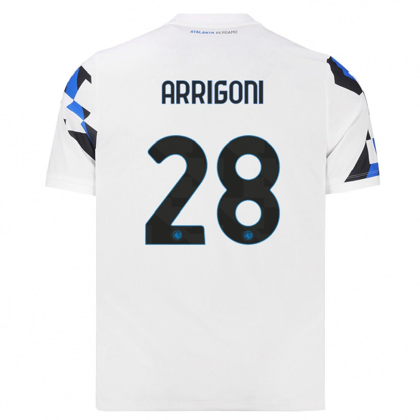 Danxen Bambino Maglia Mattia Arrigoni #28 Bianco Rosso Blu Kit Gara Away 2026/27 Maglietta