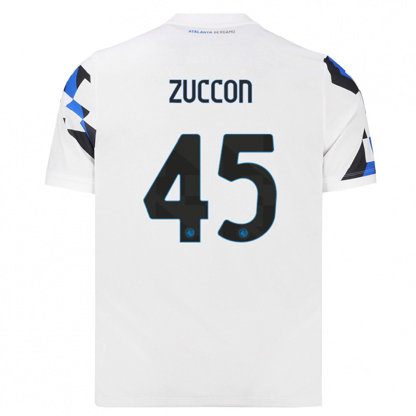Danxen Bambino Maglia Federico Zuccon #45 Bianco Rosso Blu Kit Gara Away 2026/27 Maglietta