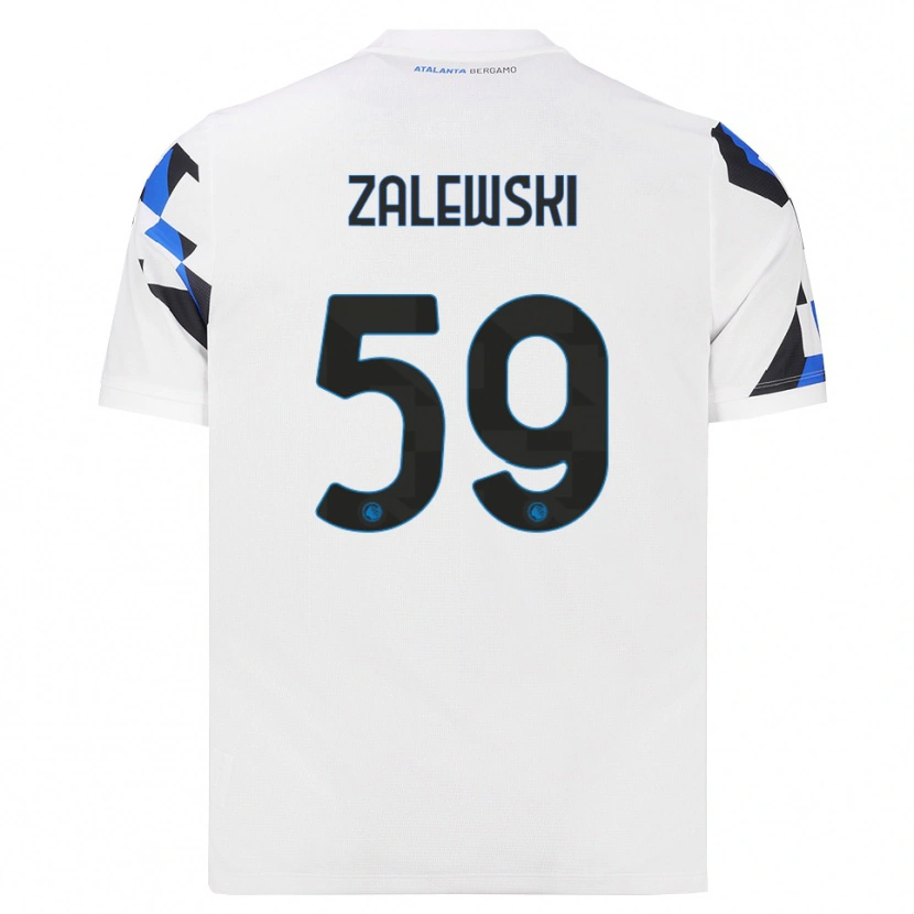 Danxen Bambino Maglia Nicola Zalewski #59 Bianco Rosso Blu Kit Gara Away 2026/27 Maglietta