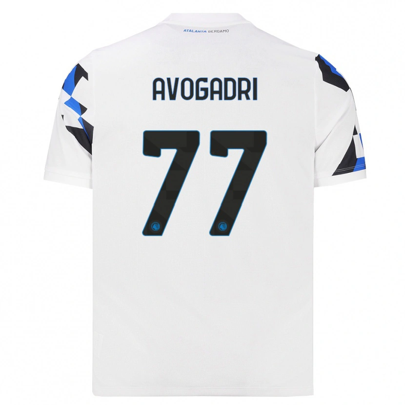 Danxen Bambino Maglia Lorenzo Avogadri #77 Bianco Rosso Blu Kit Gara Away 2026/27 Maglietta