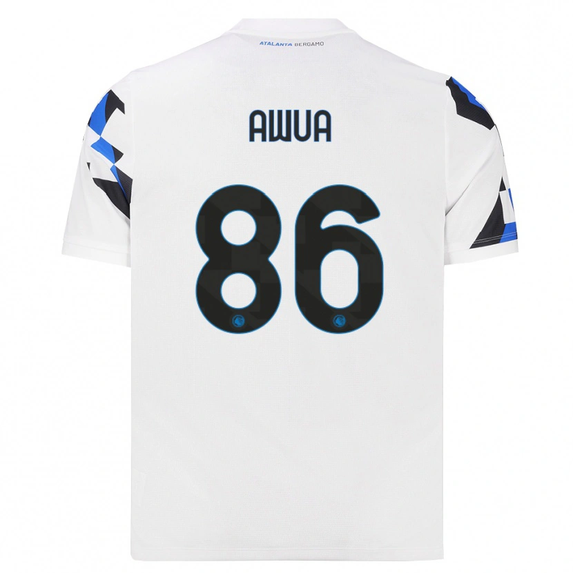 Danxen Bambino Maglia Theophilus Awua #86 Bianco Rosso Blu Kit Gara Away 2026/27 Maglietta