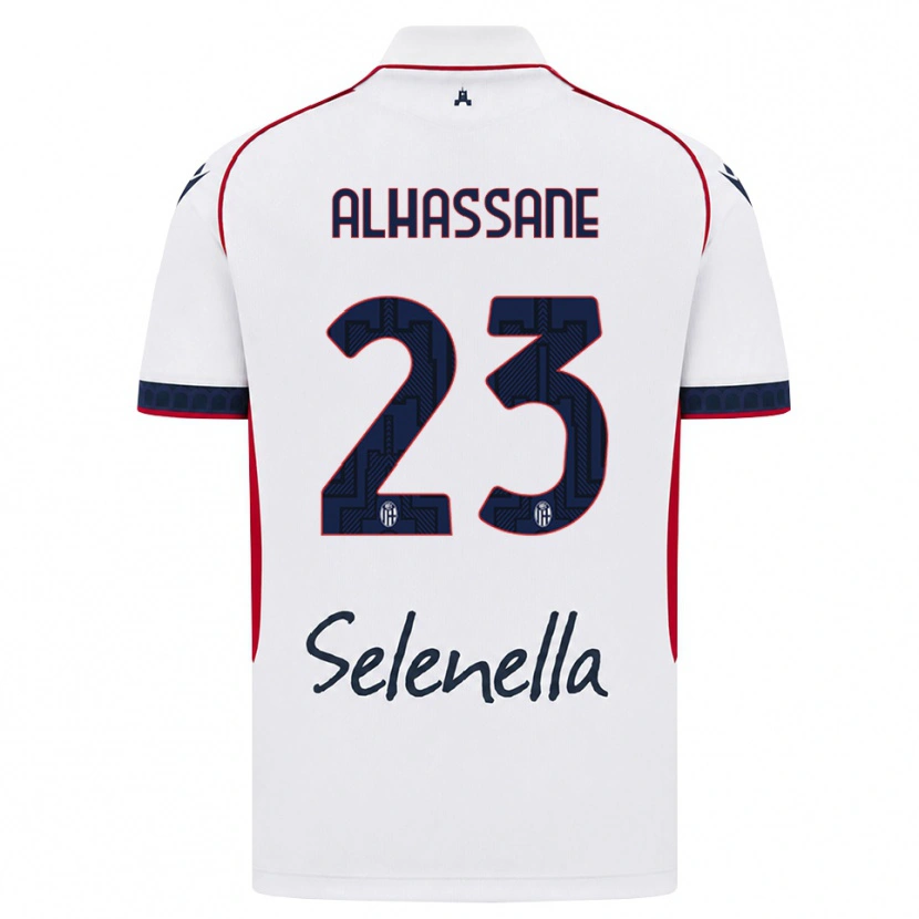 Danxen Bambino Maglia Rahim Alhassane #23 Bianco Rosso Blu Reale Kit Gara Away 2026/27 Maglietta