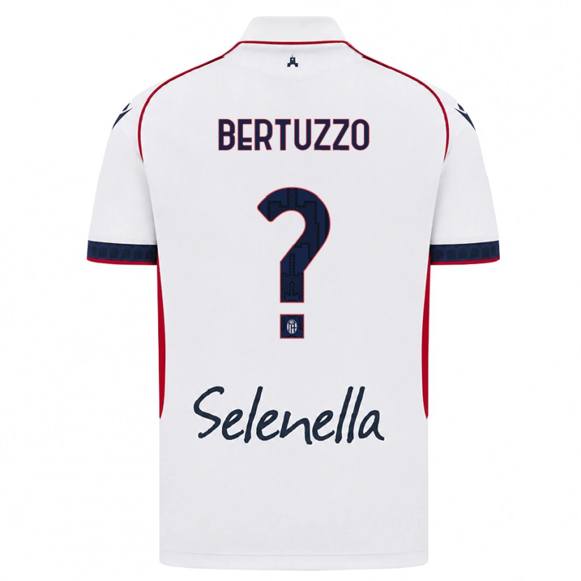 Danxen Bambino Maglia Francesco Bertuzzo #0 Bianco Rosso Blu Reale Kit Gara Away 2026/27 Maglietta