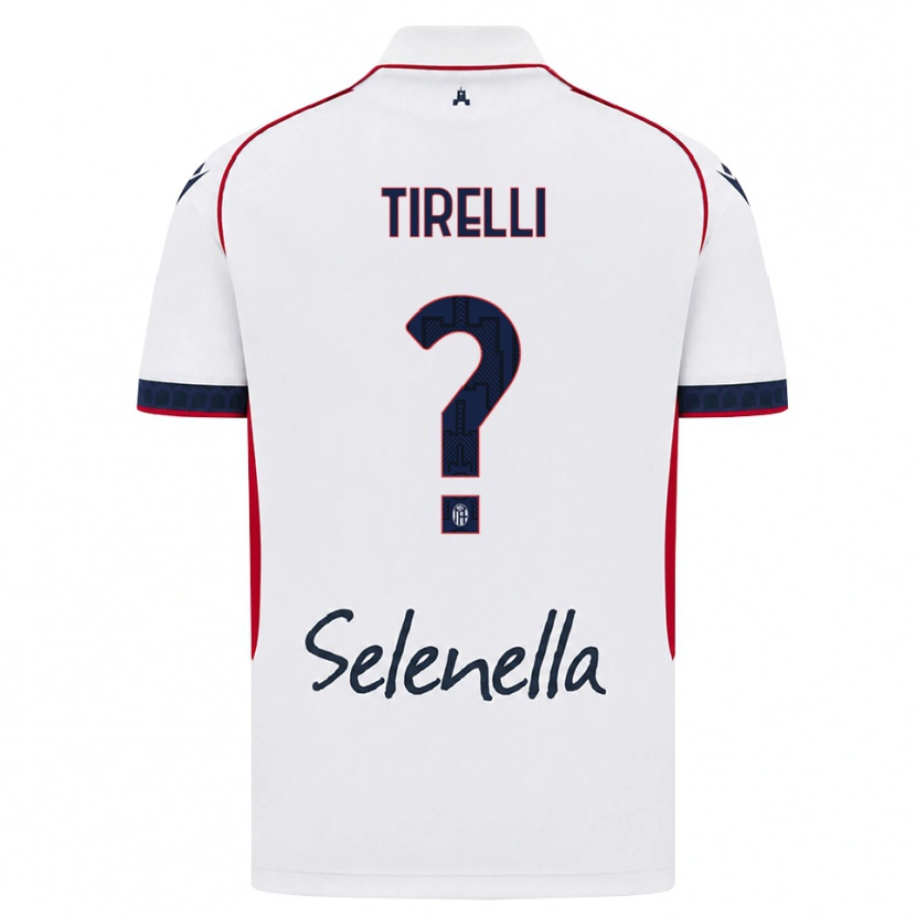 Danxen Bambino Maglia Manuel Tirelli #0 Bianco Rosso Blu Reale Kit Gara Away 2026/27 Maglietta
