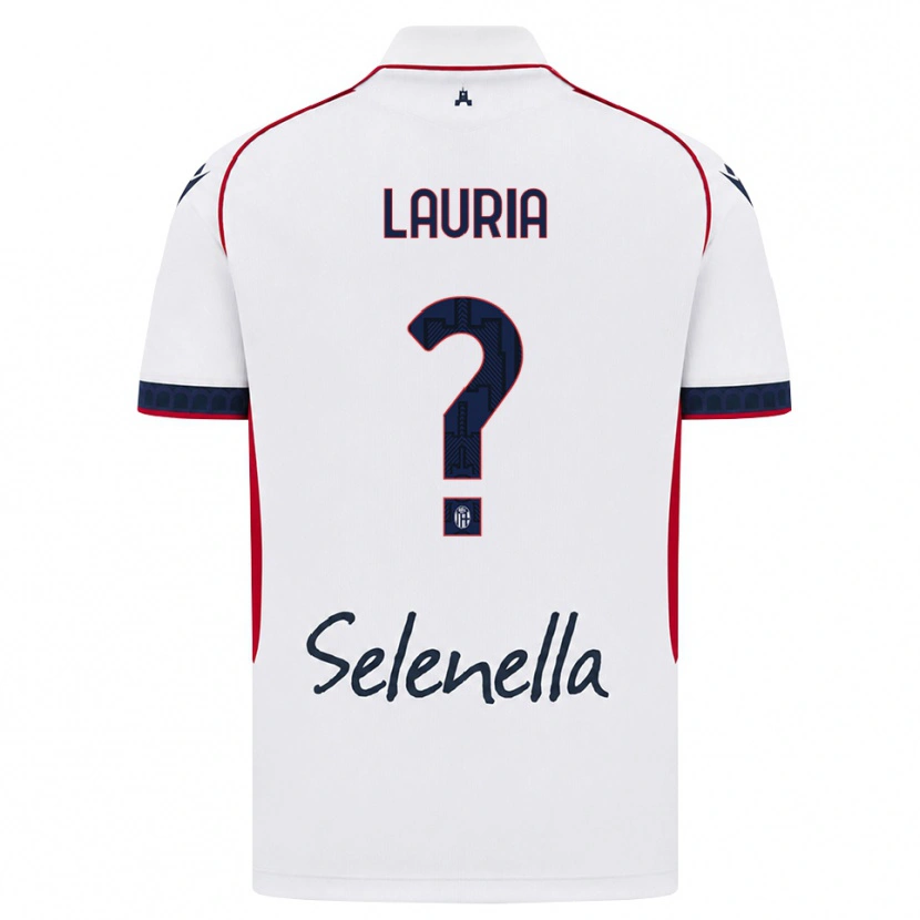 Danxen Bambino Maglia Nicole Lauria #0 Bianco Rosso Blu Reale Kit Gara Away 2026/27 Maglietta