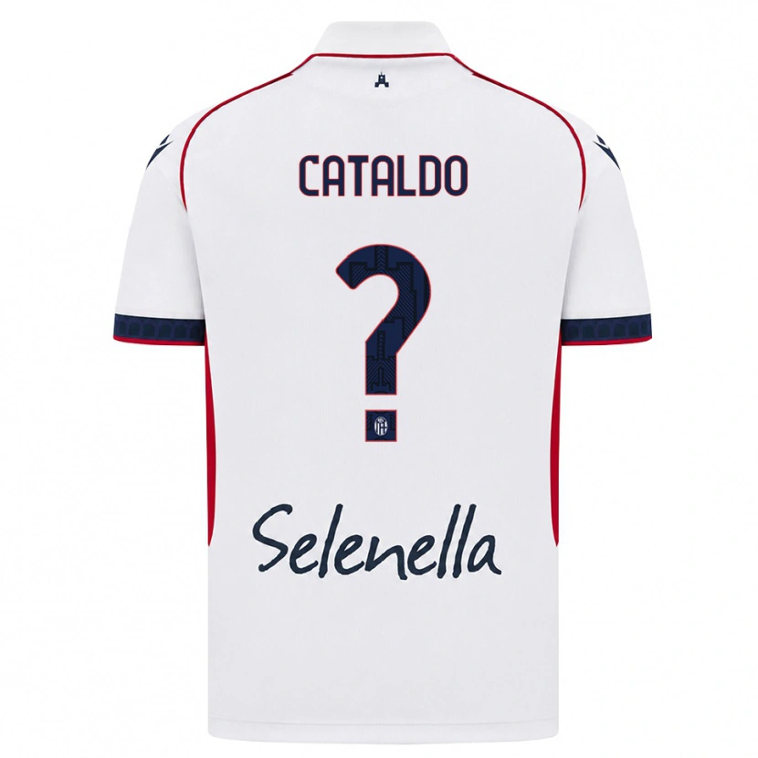Danxen Bambino Maglia Beatrice Cataldo #0 Bianco Rosso Blu Reale Kit Gara Away 2026/27 Maglietta
