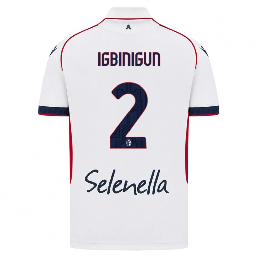 Danxen Bambino Maglia James Igbinigun #2 Bianco Rosso Blu Reale Kit Gara Away 2026/27 Maglietta