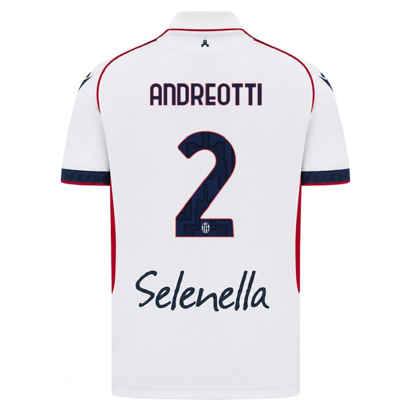 Danxen Bambino Maglia Matteo Andreotti #2 Bianco Rosso Blu Reale Kit Gara Away 2026/27 Maglietta