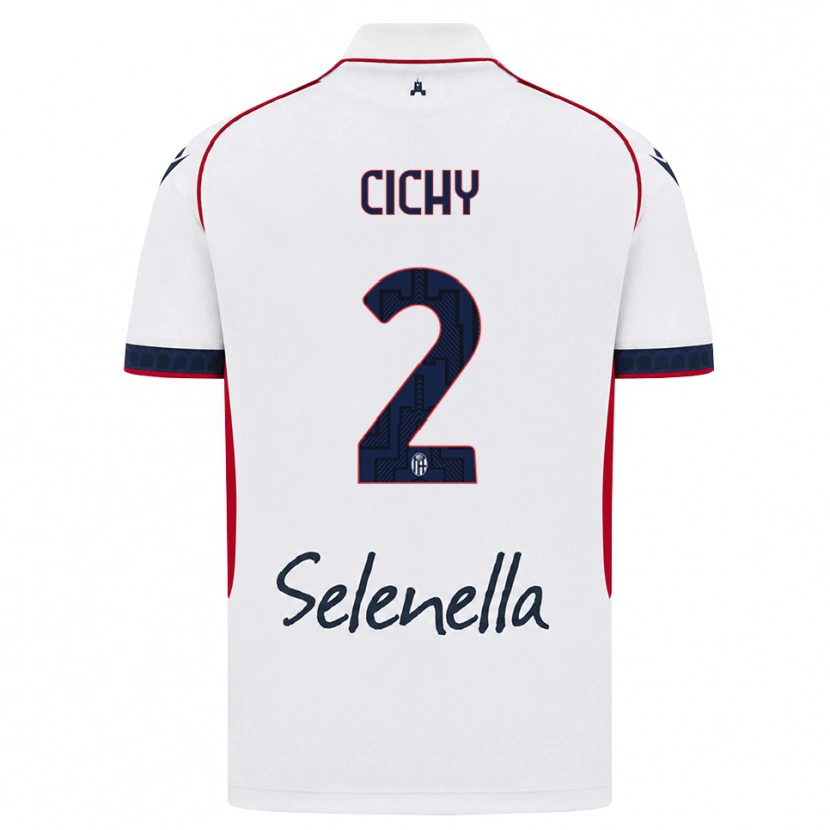Danxen Bambino Maglia Natan Cichy #2 Bianco Rosso Blu Reale Kit Gara Away 2026/27 Maglietta