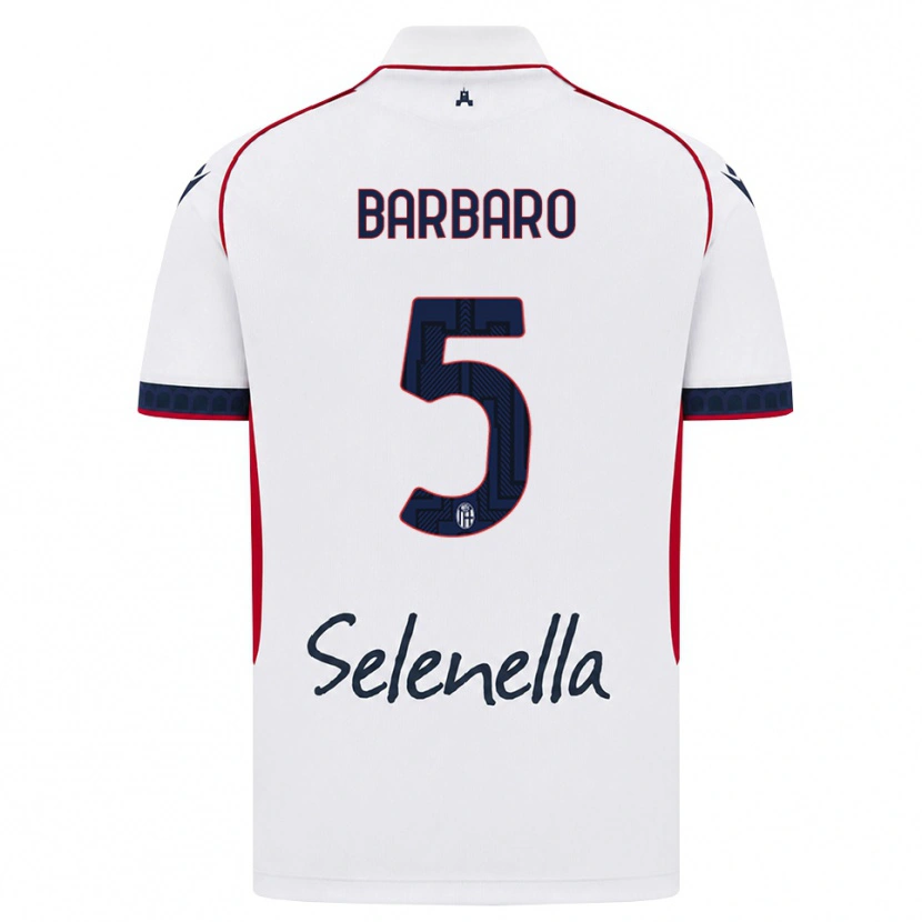 Danxen Bambino Maglia Elia Barbaro #5 Bianco Rosso Blu Reale Kit Gara Away 2026/27 Maglietta