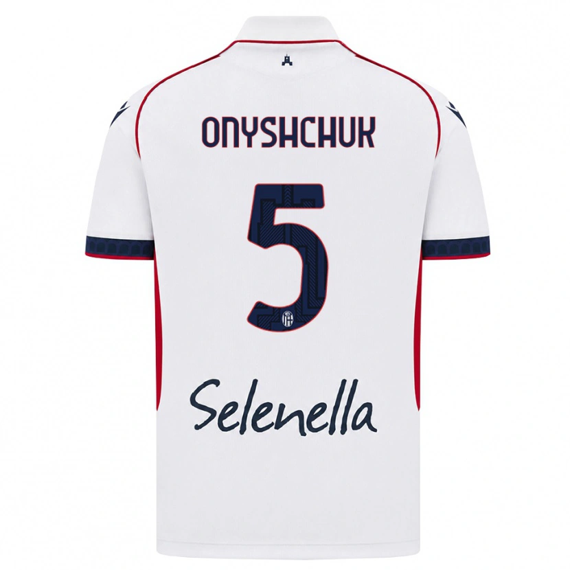 Danxen Bambino Maglia Zakhar Onyshchuk #5 Bianco Rosso Blu Reale Kit Gara Away 2026/27 Maglietta