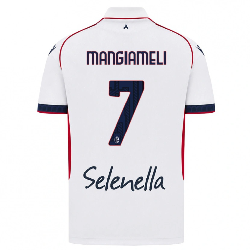 Danxen Bambino Maglia Federico Mangiameli #7 Bianco Rosso Blu Reale Kit Gara Away 2026/27 Maglietta