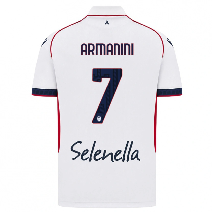 Danxen Bambino Maglia Filippo Armanini #7 Bianco Rosso Blu Reale Kit Gara Away 2026/27 Maglietta