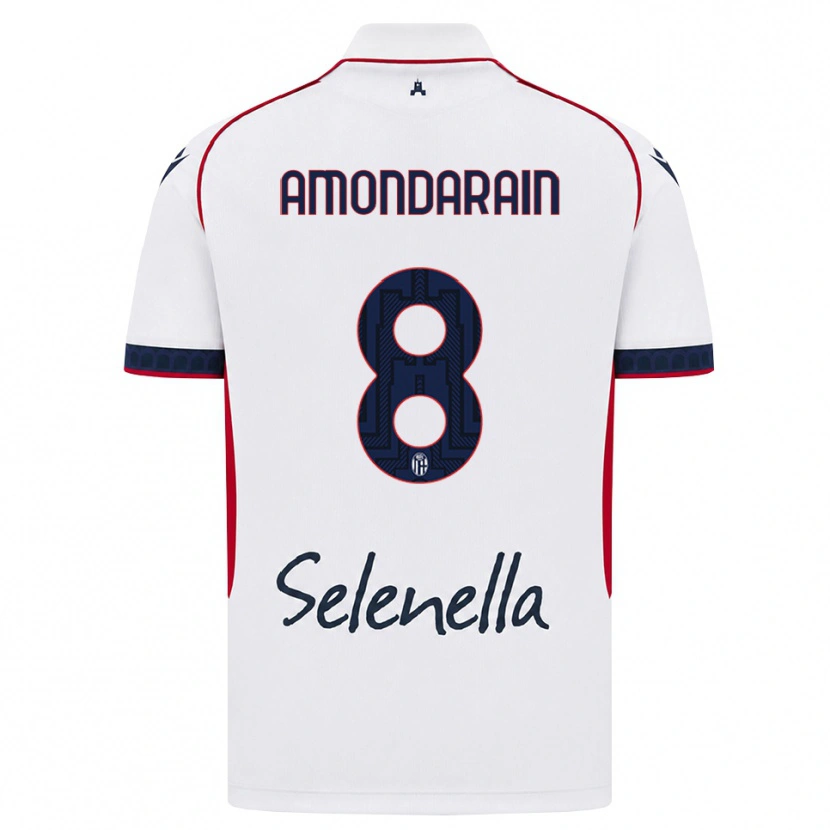 Danxen Bambino Maglia Mikel Amondarain #8 Bianco Rosso Blu Reale Kit Gara Away 2026/27 Maglietta