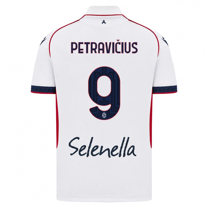 Danxen Bambino Maglia Joris Petravičius #9 Bianco Rosso Blu Reale Kit Gara Away 2026/27 Maglietta