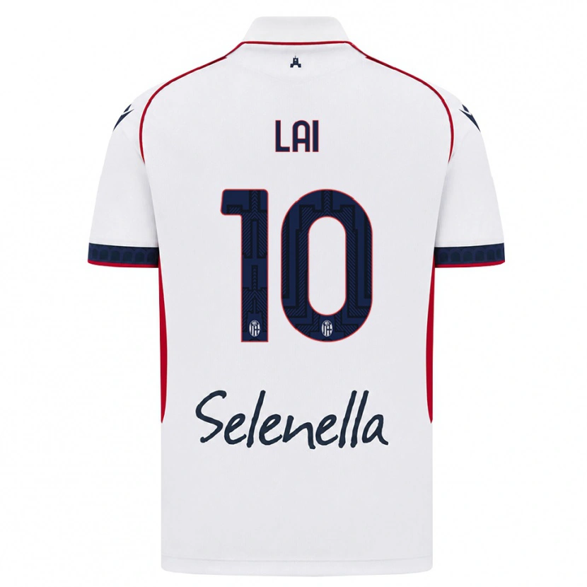 Danxen Bambino Maglia Luca Lai #10 Bianco Rosso Blu Reale Kit Gara Away 2026/27 Maglietta