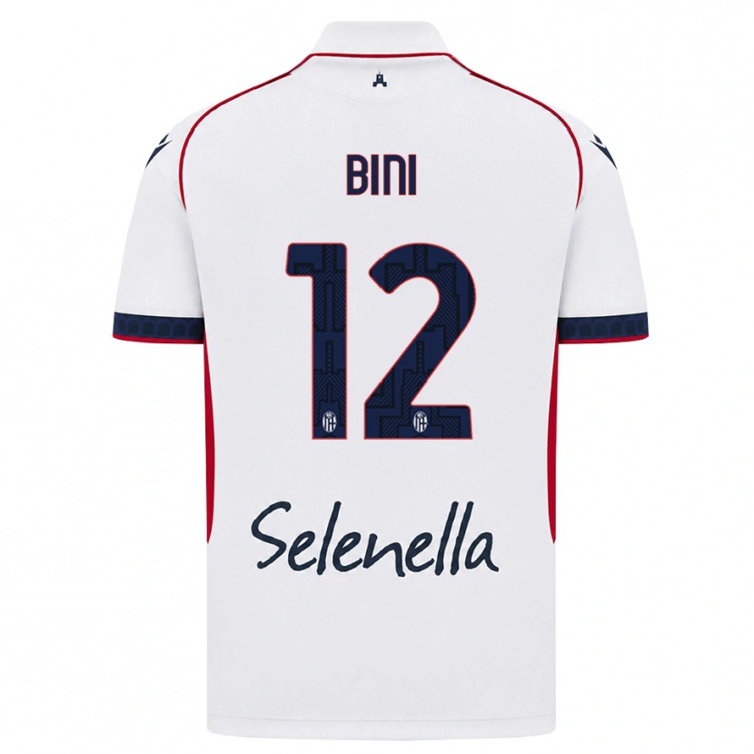Danxen Bambino Maglia Cesare Bini #12 Bianco Rosso Blu Reale Kit Gara Away 2026/27 Maglietta