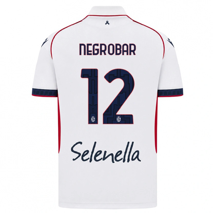 Danxen Bambino Maglia Lucas Negrobar #12 Bianco Rosso Blu Reale Kit Gara Away 2026/27 Maglietta