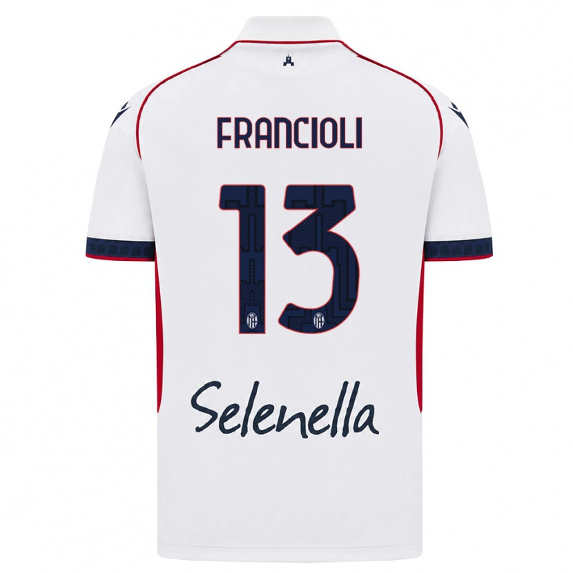 Danxen Bambino Maglia Diego Francioli #13 Bianco Rosso Blu Reale Kit Gara Away 2026/27 Maglietta