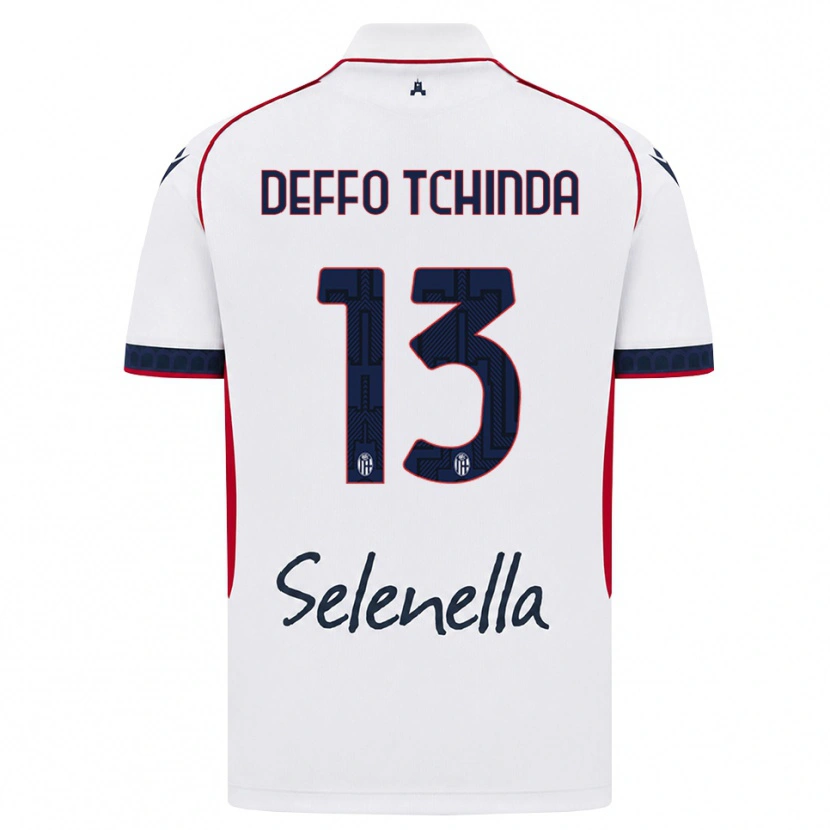 Danxen Bambino Maglia Owen Deffo Tchinda #13 Bianco Rosso Blu Reale Kit Gara Away 2026/27 Maglietta